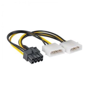 Kabel adapter Akyga AK-CA-29 2x Molex (M) - PCI-Express 8 pin (M) 0,15m