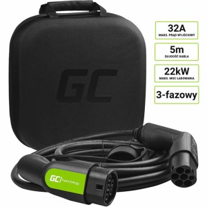 GREEN CELL Kabel do samochodu elektrycznego TYPE 2 32A, 22KW, 5M