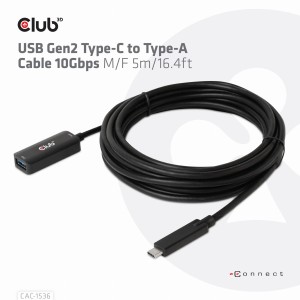 Club3D CAC-1536 USB GEN2 TYPE-C TO TYPE-A CABLE 10GBPS M/F 5M/16.4FT