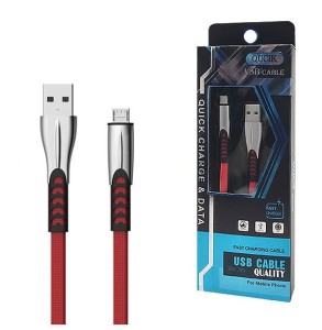 SOMOSTEL KABEL USB TYP-C 2.4A CZERWONY 2400MAH QUICK CHARGER QC 3.0 1M POWERLINE METALOWE WTYKI BW02