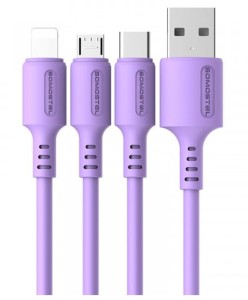 Kabel Somostel SMS-BP06 micro USB Quick Charger 1.2m Powerline Macaron fioletowy