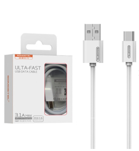 Kabel Somostel SMS-BP02 USB typ-C 3.1A Quick Charger 1.2m Powerline biały