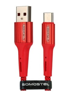 Kabel Somostel SMS-BW06 micro USB 3.6A Quick Charger QC 3.0 1m Powerline czerwony