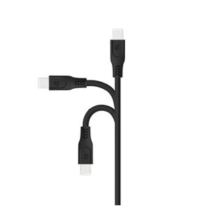Kabel Somostel SMS-BT09 ECL USB Iphone 3.1A Quick Charger QC 3.0 1m Powerline czarny