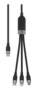 Kabel USB-C Unitek C14101BK-1.5M, 3w1, Lightning, USB-C, microUSB, 1.5m