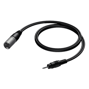 PROCAB KABEL ZŁĄCZE MĘSKIE XLR – MINI JACK MĘSKI STEREO 3,5 MM, 3 M