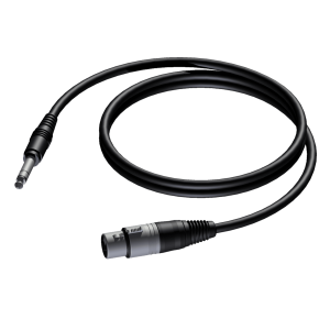 PROCAB KABEL ZŁĄCZE ŻEŃSKIE XLR – ZŁĄCZE MĘSKIE STEREO 6,3 MM, 1,5 M
