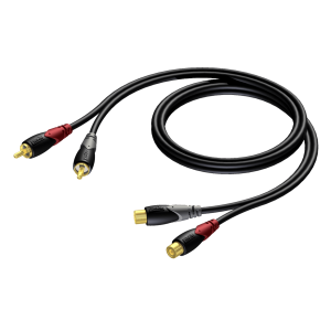 PROCAB KABEL 2 X ZŁĄCZE ŻEŃSKIE RCA/CINCH – 2 X ZŁĄCZE MĘSKIE RCA/CINCH, 1,5 M