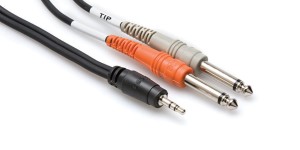 Hosa - Kabel breakout TRS 3.5 - 2 x TS 6.35 0.91m