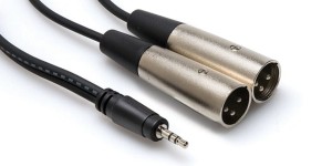 Hosa - Kabel TRS 3.5mm - 2 x XLRm 3m