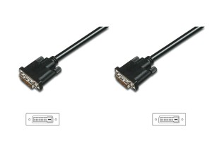 Kabel DIGITUS DVI-D DualLink WQXGA 30Hz Typ DVI-D/DVI-D (24+1) M/M czarny 3m