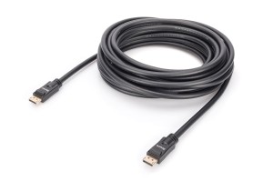 Kabel DisplayPort DIGITUS z zatrzaskami 4K 60Hz UHD Typ DP/DP M/M czarny 15m