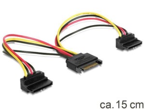 Kabel Delock SATA zasilający SATA(M) ->SATA(F)x2 0,15m