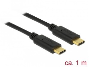 Kabel Delock USB-C(M) - USB-C(M) 2.0 1m czarny e-marker