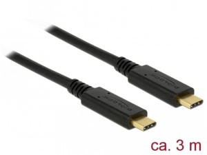 Kabel Delock USB-C(M) - USB-C(M) 2.0 3m czarny e-marker