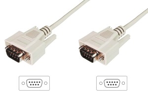 Kabel szeregowy DIGITUS 9pin /M - 9pin /M 3m biały