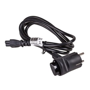 Kabel zasilający Akyga AK-NB-01T CEE 7/7 - IEC C5 do notebooka (koniczynka) 250V/50Hz 2,5A 1,5m czarny, TINEN