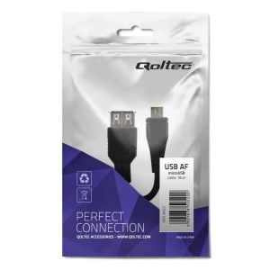 Kabel USB Qoltec 2.0 A żeńska/ Micro USB męska 0,1m
