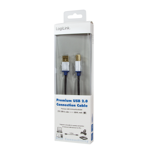Kabel USB 2.0 LogiLink Premium BUAB220 A/B 2m