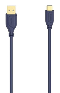 Kabel Hama USB-C - USB 2.0 A Flexi-Slim 0,75m niebieski