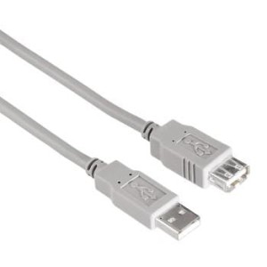 Kabel Hama USB A-A 1,8m Szary