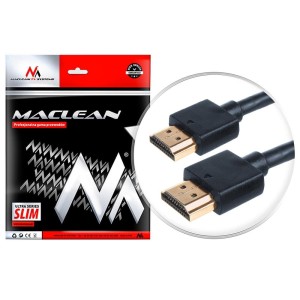 Kabel HDMI Maclean MCTV-701 HDMI 1.4 (M) - HDMI 1.4 (M) ULTRA SLIM, czarny 1m