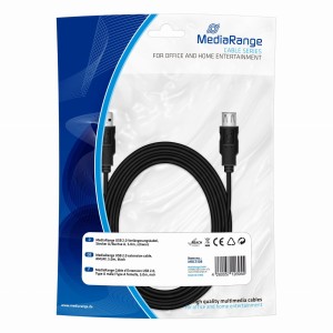Kabel USB 2.0 MediaRange MRCS108 AM/AF, 5m czarny