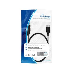 Kabel USB 3.0 MediaRange MRCS153 USB 3.0/MicroUSB 3.0 B, 1m, czarny