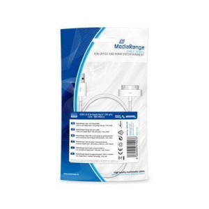Kabel USB 2.0 MediaRange MRCS181 USB 2.0/Apple Dock (30-pin) , 1,0m, biały