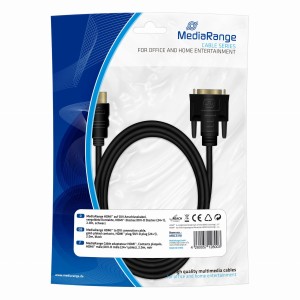 Kabel HDMI MediaRange MRCS118 HDMI/DVI-D, 2m, czarny