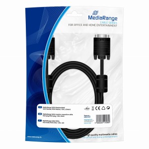 Kabel SVGA MediaRange MRCS147 VGA/VGA with ferrite cores 1,8m, czarny