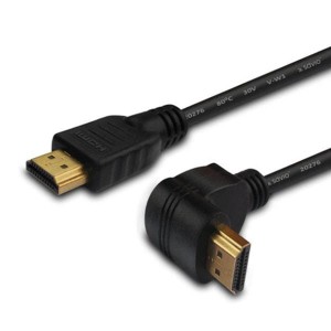 Kabel HDMI Savio CL-04  1,5m, czarny, KĄTOWY, złote końcówki, v1.4 high speed, 10 sztuk