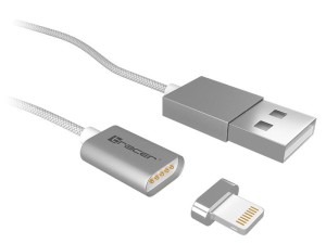 Kabel USB 2.0 Tracer TRAKBK46275 magnetyczny iPhone AM - Lightning 1m srebrny