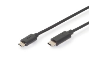 Kabel USB 2.0 DIGITUS HighSpeed Typ USB C/microB M/M czarny 3m