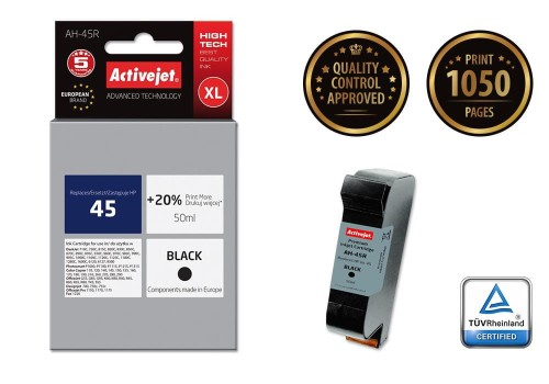 Tusz Activejet AH-45R (zamiennik HP 45 51645A; Premium; 50 ml; czarny) - 802279