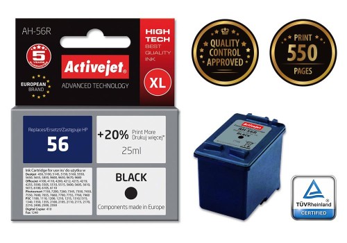 Tusz Activejet AH-56R (zamiennik HP 56 C6656A; Premium; 25 ml; czarny) - 802303