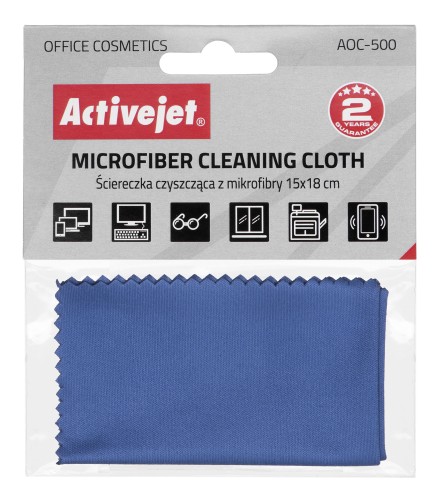 Activejet AOC-500 Ściereczka czyszcząca z mikrofibry 15x18cm - 1012593