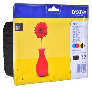 Tusz Brother zestaw LC121VALBP=LC-121VALBP, zawiera CMYBK, LC121C+LC121M+LC121Y+LC121BK
