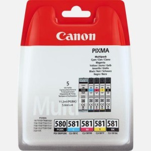 Tusz Canon zestaw PGI-580/CLI-581=PGI580/CLI581=2078C005, zwiera czarny i kolor, PGI580+CLI581