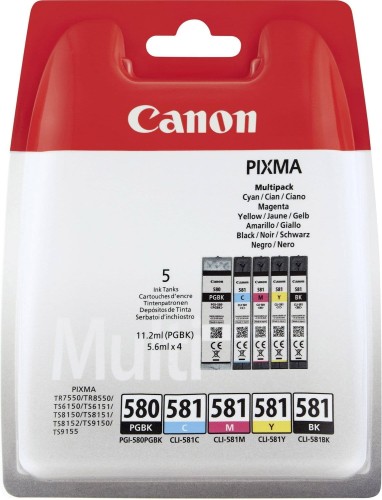 Tusz Canon zestaw PGI-580/CLI-581=PGI580/CLI581=2078C005, zwiera czarny i kolor, PGI580+CLI581 - 565535