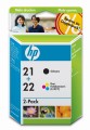 Tusz HP zestaw HP 21+HP 22, HP21+HP22=SD367AE, zawiera czarny i kolor, C9351AE+C9352AE - 942658