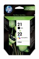 Tusz HP zestaw HP 21+HP 22, HP21+HP22=SD367AE, zawiera czarny i kolor, C9351AE+C9352AE - 848262