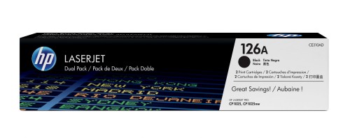 Toner HP zestaw HP 126A, HP126A=CE310AD, zawiera 2 szt. czarny CE310A - 562497
