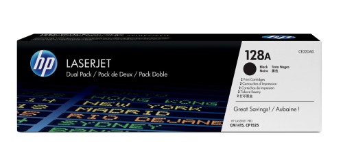 Toner HP zestaw HP 128A, HP128A=CE320AD, zawiera 2 szt. czarny CE320A - 847217