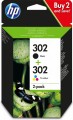 Tusz HP zestaw HP 302+HP 302, HP302+HP302=X4D37AE, zawiera czarny i kolor, F6U66AE+F6U65AE - 848172