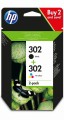 Tusz HP zestaw HP 302+HP 302, HP302+HP302=X4D37AE, zawiera czarny i kolor, F6U66AE+F6U65AE - 802332