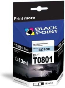 TUSZ BLACK POINT BPE T0801 CZARNY | EPSON T080140 | 13ML
