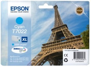 Tusz Epson T702 cyan XL | 2000str | WP4000/4500