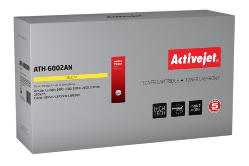 Toner Activejet ATH-6002AN (zamiennik HP 124A Q6002A, Canon CRG-707Y; Premium; 2000 stron; żółty) - 800450
