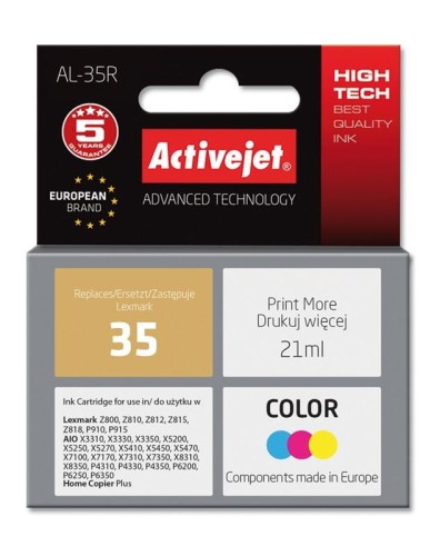 Tusz Activejet AL-35R (zamiennik Lexmark 35 18C0035; Premium; 21 ml; kolor) - 802489